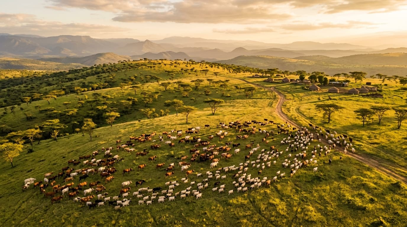Osotua purebred Boran herd on Kajiado pastures